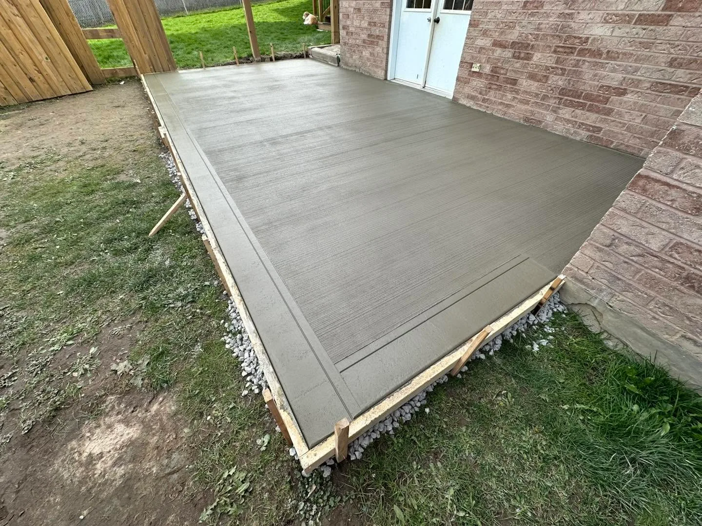 Concrete porch with a broom finish